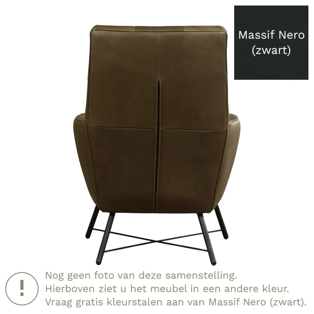 afbeelding van Leren fauteuil Proud - Massif Nero (zwart)