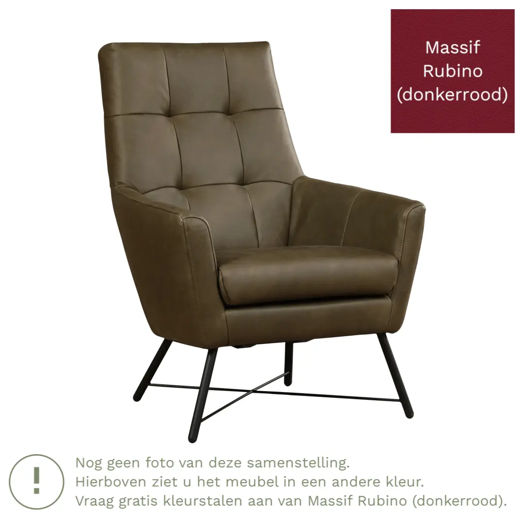 afbeelding van Leren fauteuil Proud - Massif Rubino (donkerrood)