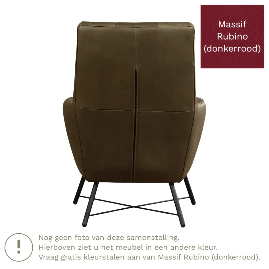 afbeelding van Leren fauteuil Proud - Massif Rubino (donkerrood)