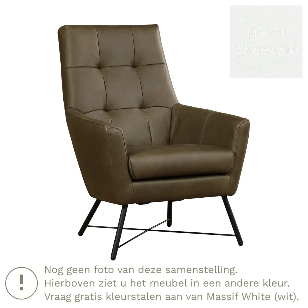 afbeelding van Leren fauteuil Proud - Massif White (wit)