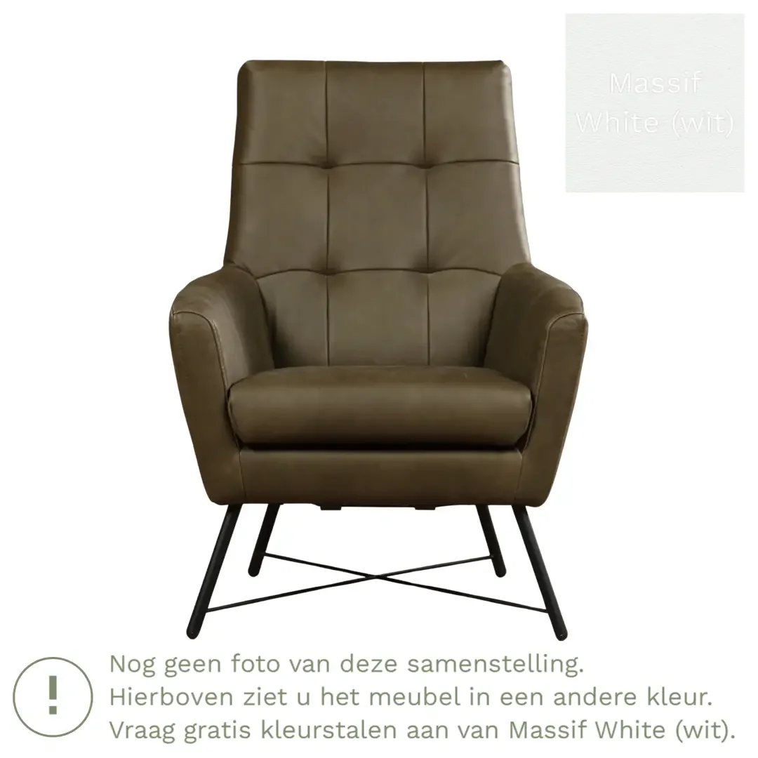 afbeelding van Leren fauteuil Proud - Massif White (wit)