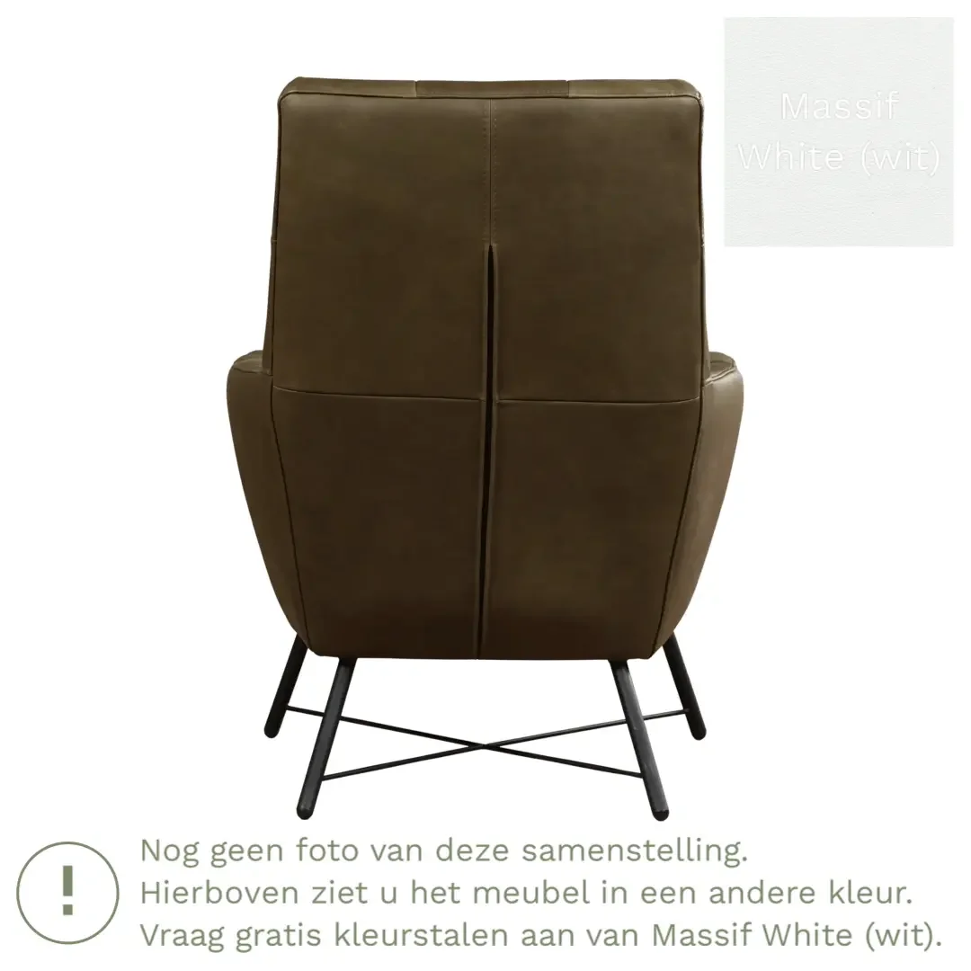 afbeelding van Leren fauteuil Proud - Massif White (wit)
