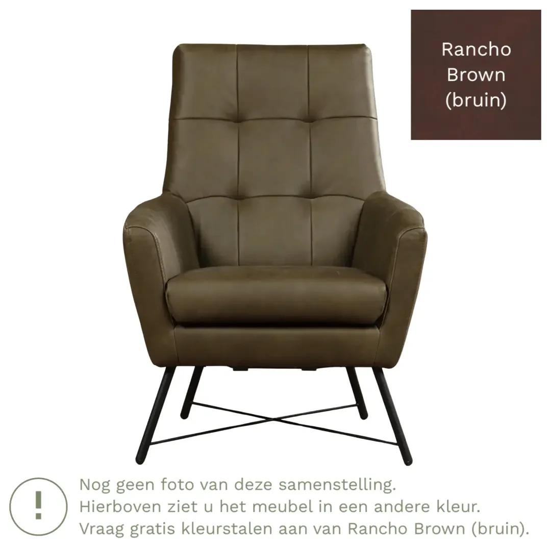 afbeelding van Leren fauteuil Proud - Rancho Brown (bruin)