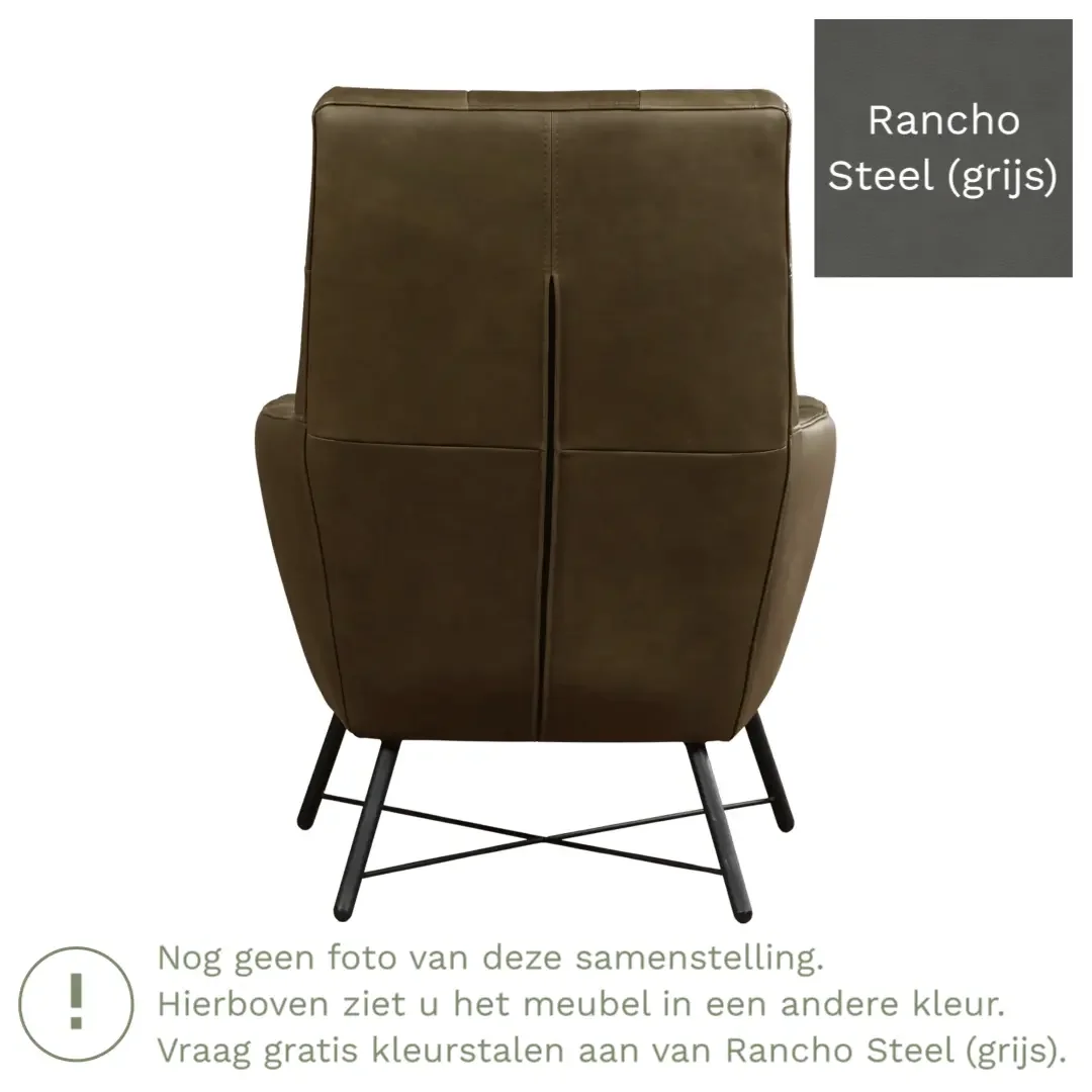 afbeelding van Leren fauteuil Proud - Rancho Steel (grijs)