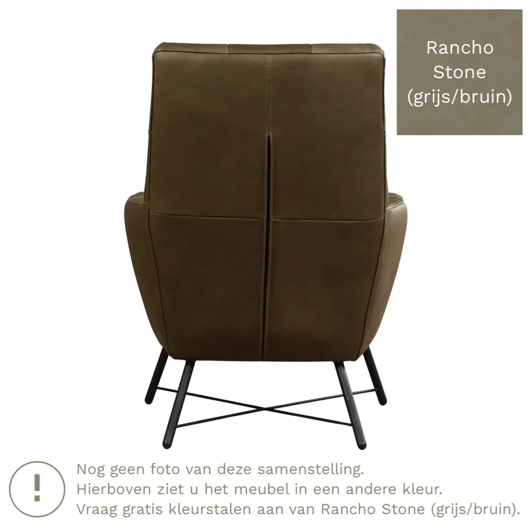 afbeelding van Leren fauteuil Proud - Rancho Stone (grijs/bruin)