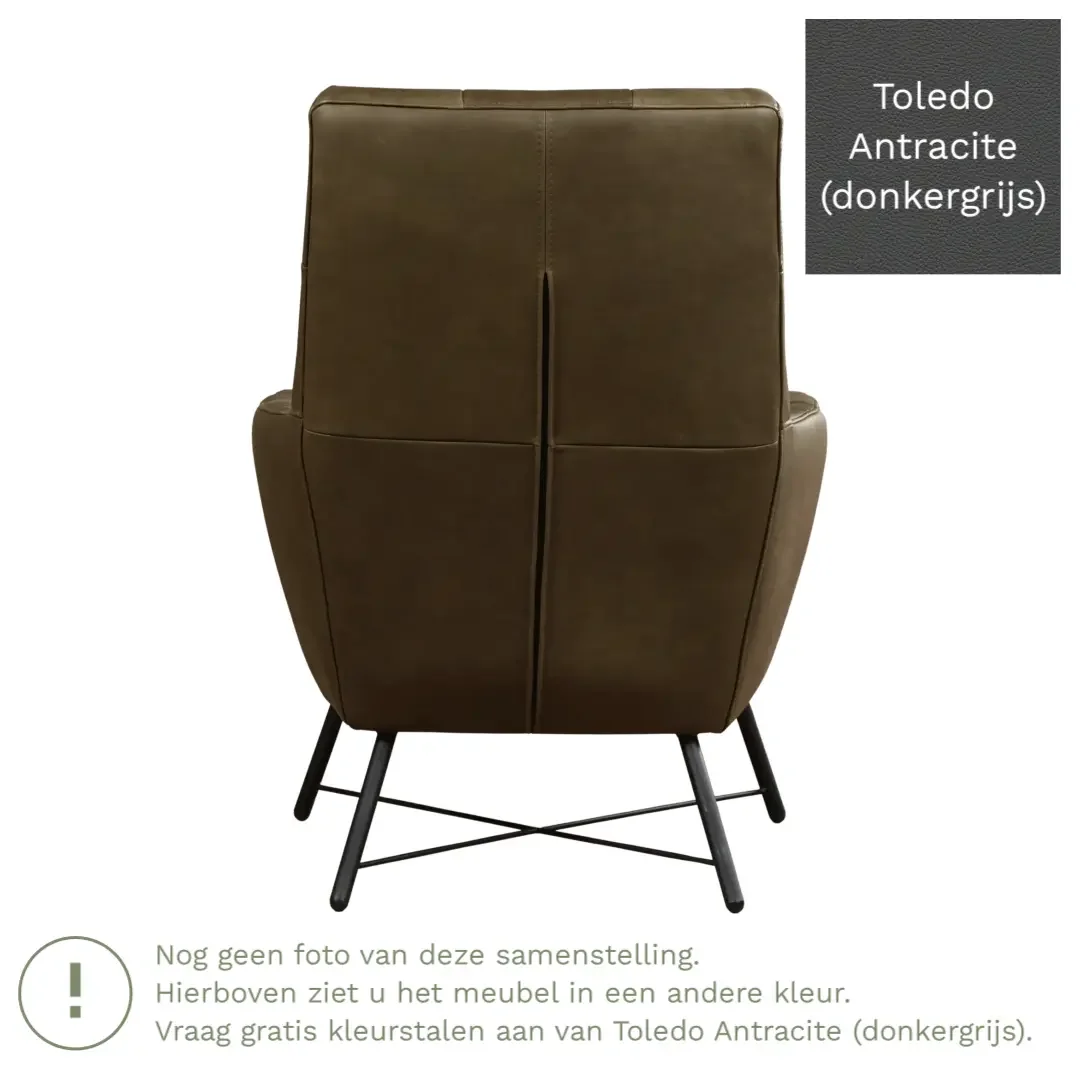 afbeelding van Leren fauteuil Proud - Toledo Antracite (donkergrijs)