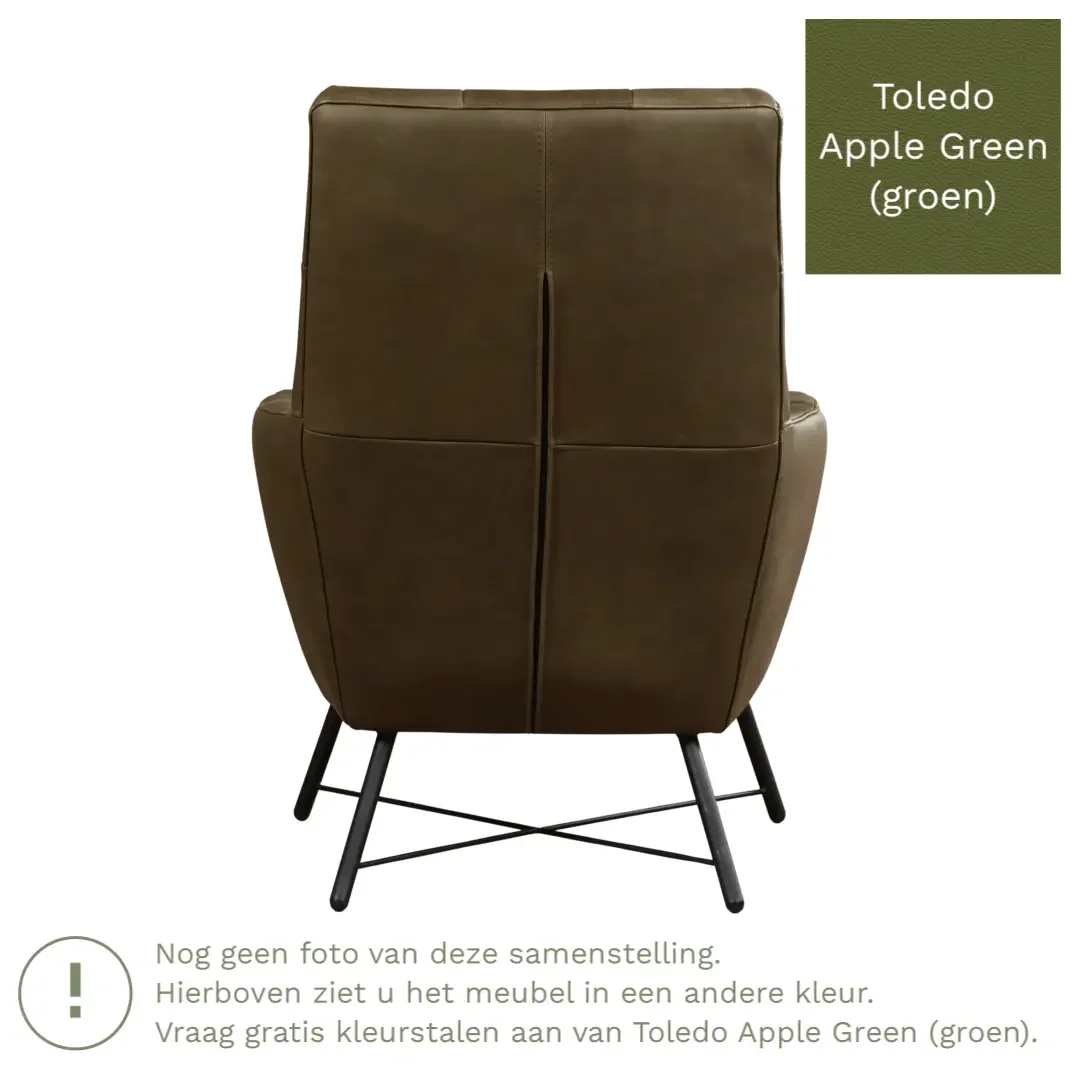 afbeelding van Leren fauteuil Proud - Toledo Apple Green (groen)