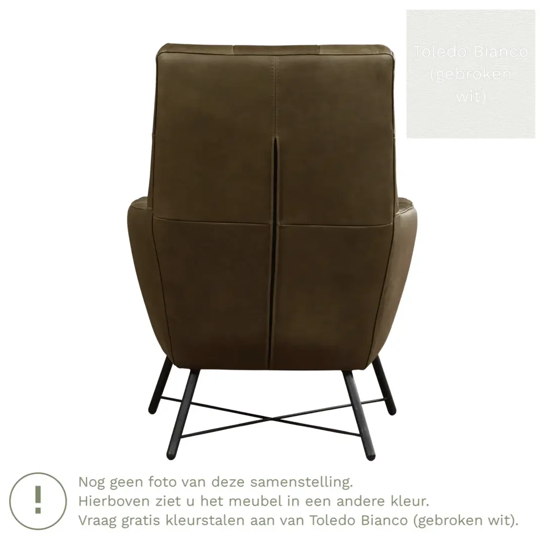 afbeelding van Leren fauteuil Proud - Toledo Bianco (gebroken wit)