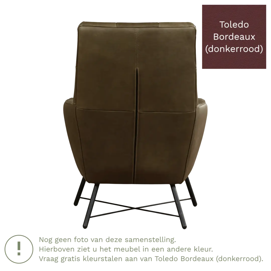 afbeelding van Leren fauteuil Proud - Toledo Bordeaux (donkerrood)