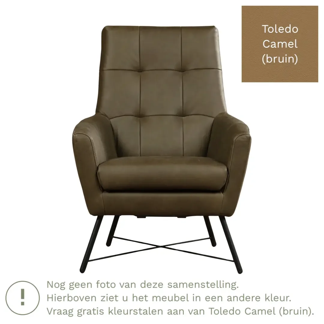 afbeelding van Leren fauteuil Proud - Toledo Camel (bruin)