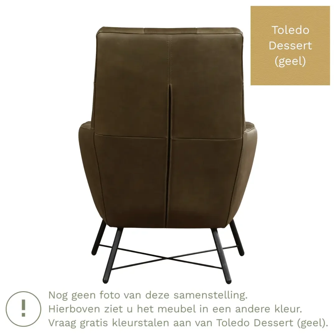 afbeelding van Leren fauteuil Proud - Toledo Dessert (geel)