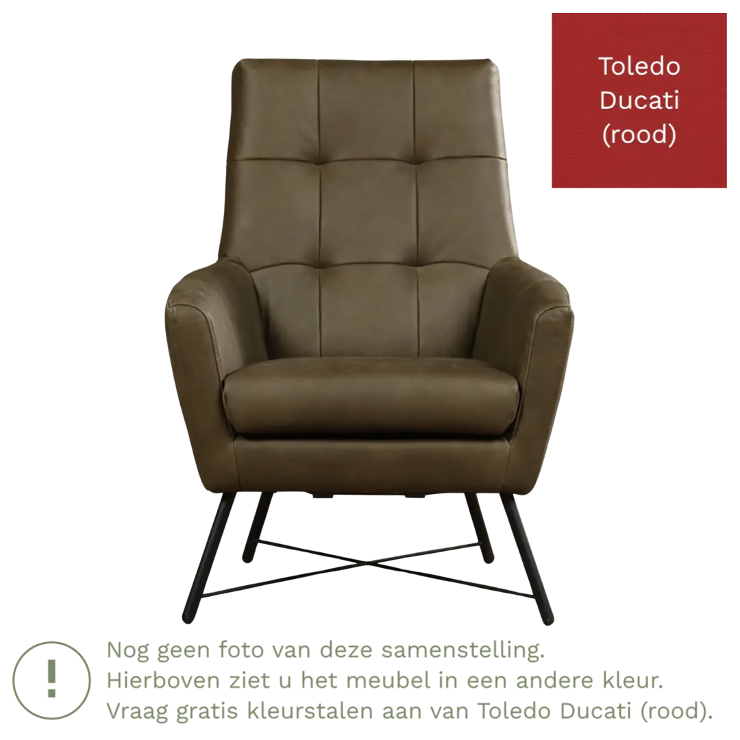 afbeelding van Leren fauteuil Proud - Toledo Ducati (rood)