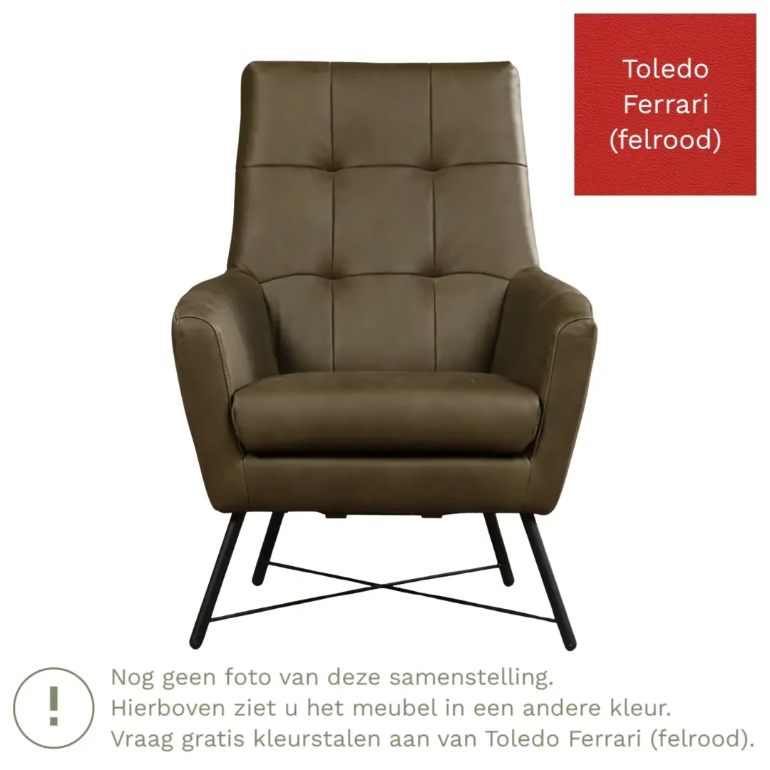 afbeelding van Leren fauteuil Proud - Toledo Ferrari (felrood)