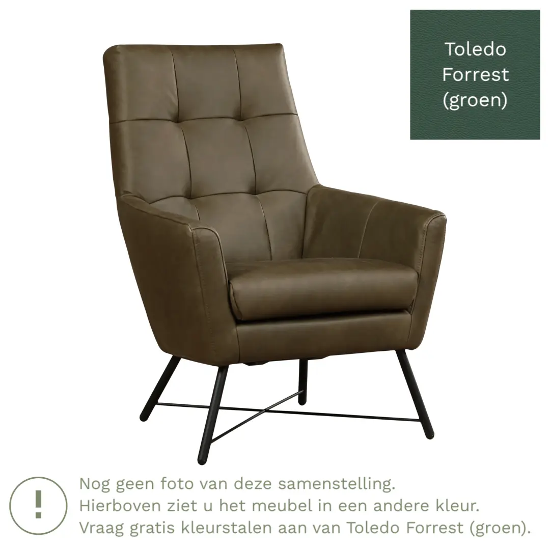 afbeelding van Leren fauteuil Proud - Toledo Forrest (groen)