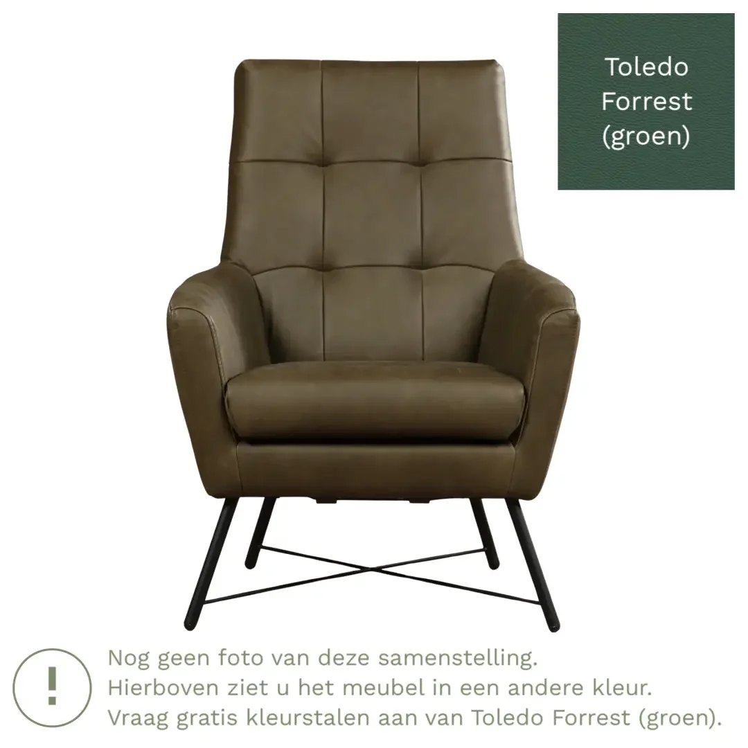 afbeelding van Leren fauteuil Proud - Toledo Forrest (groen)