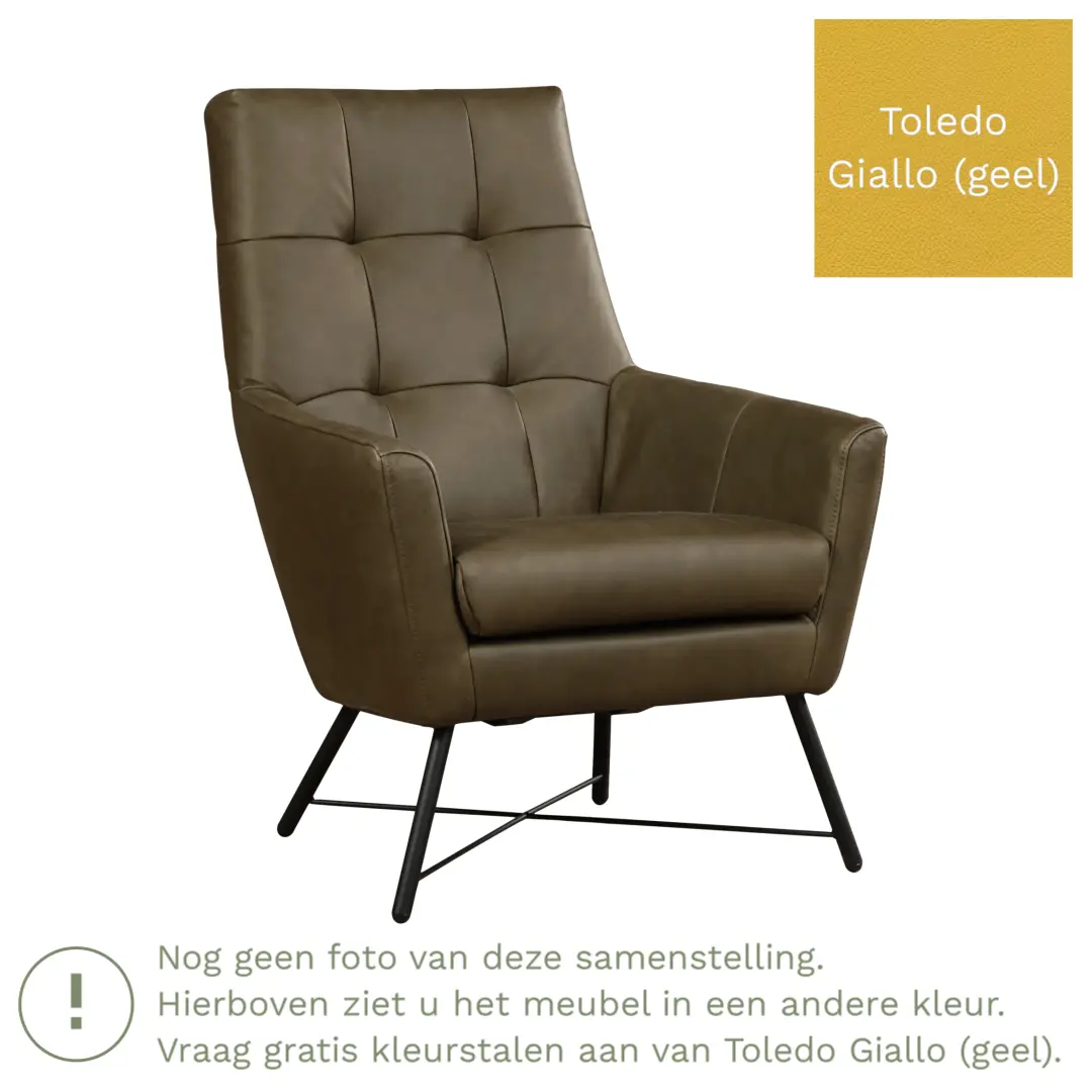 afbeelding van Leren fauteuil Proud - Toledo Giallo (geel)
