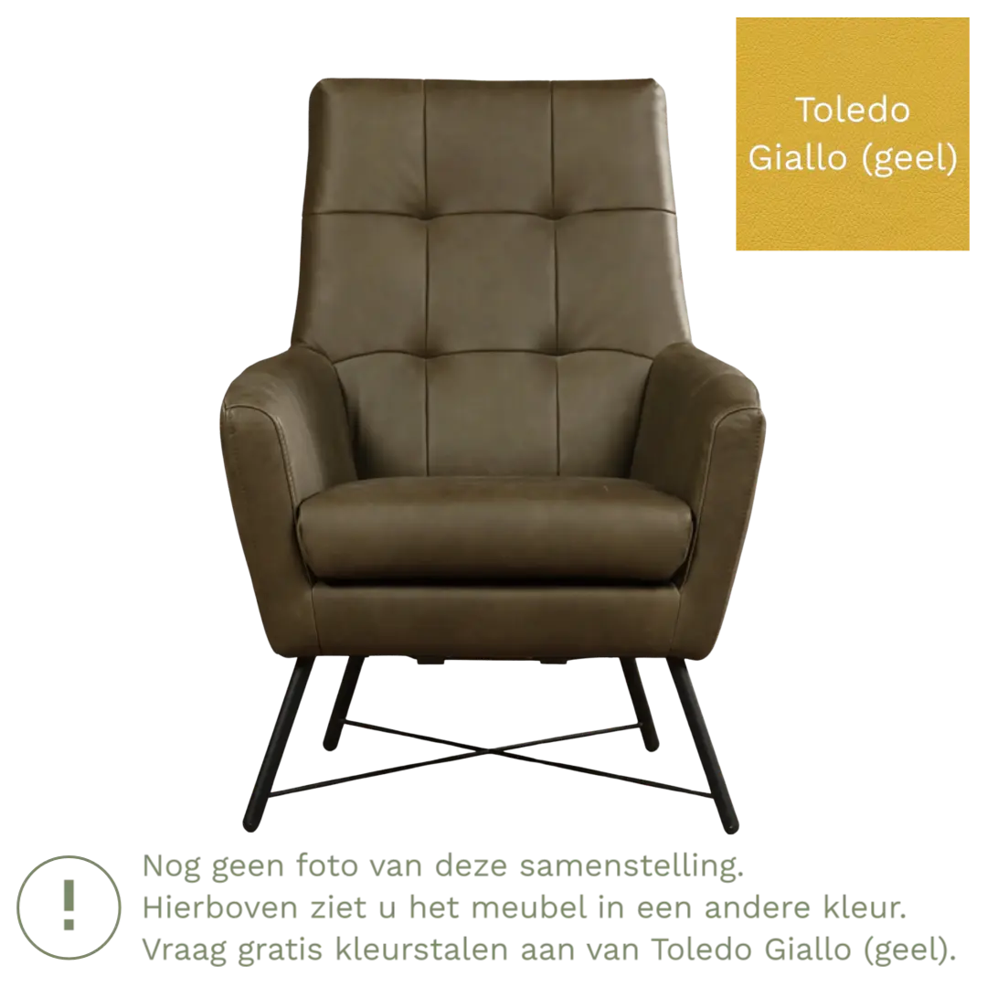 afbeelding van Leren fauteuil Proud - Toledo Giallo (geel)