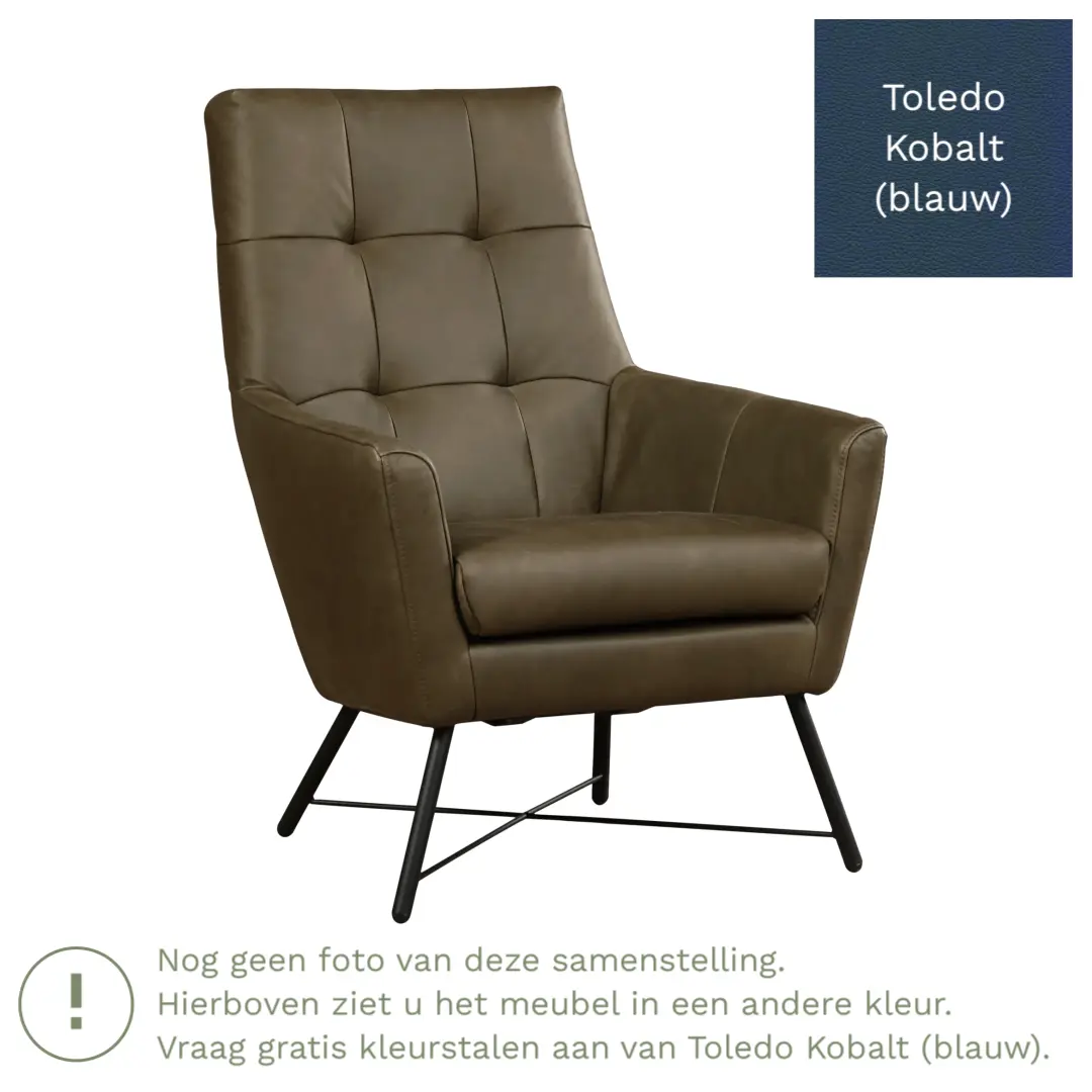 afbeelding van Leren fauteuil Proud - Toledo Kobalt (blauw)