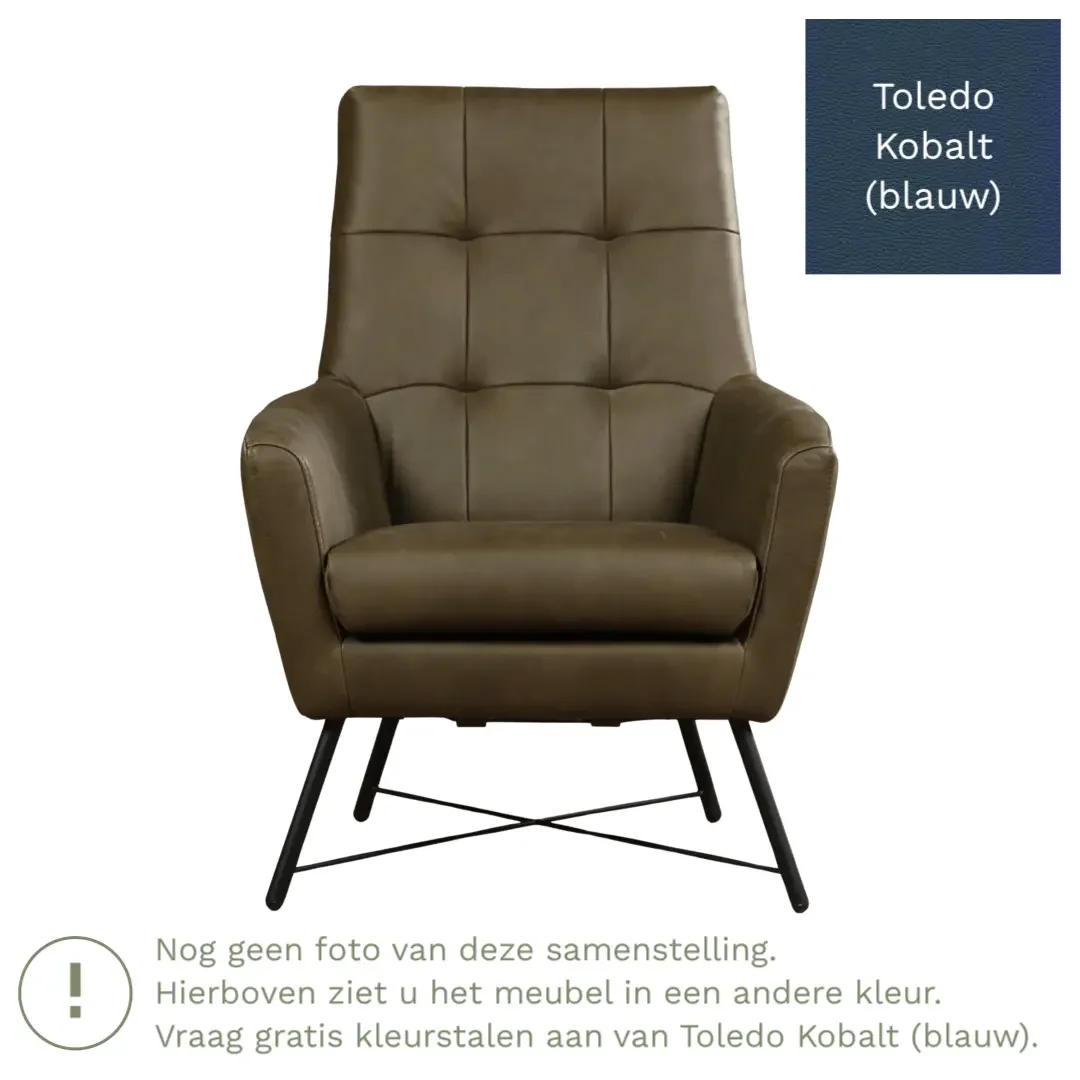 afbeelding van Leren fauteuil Proud - Toledo Kobalt (blauw)