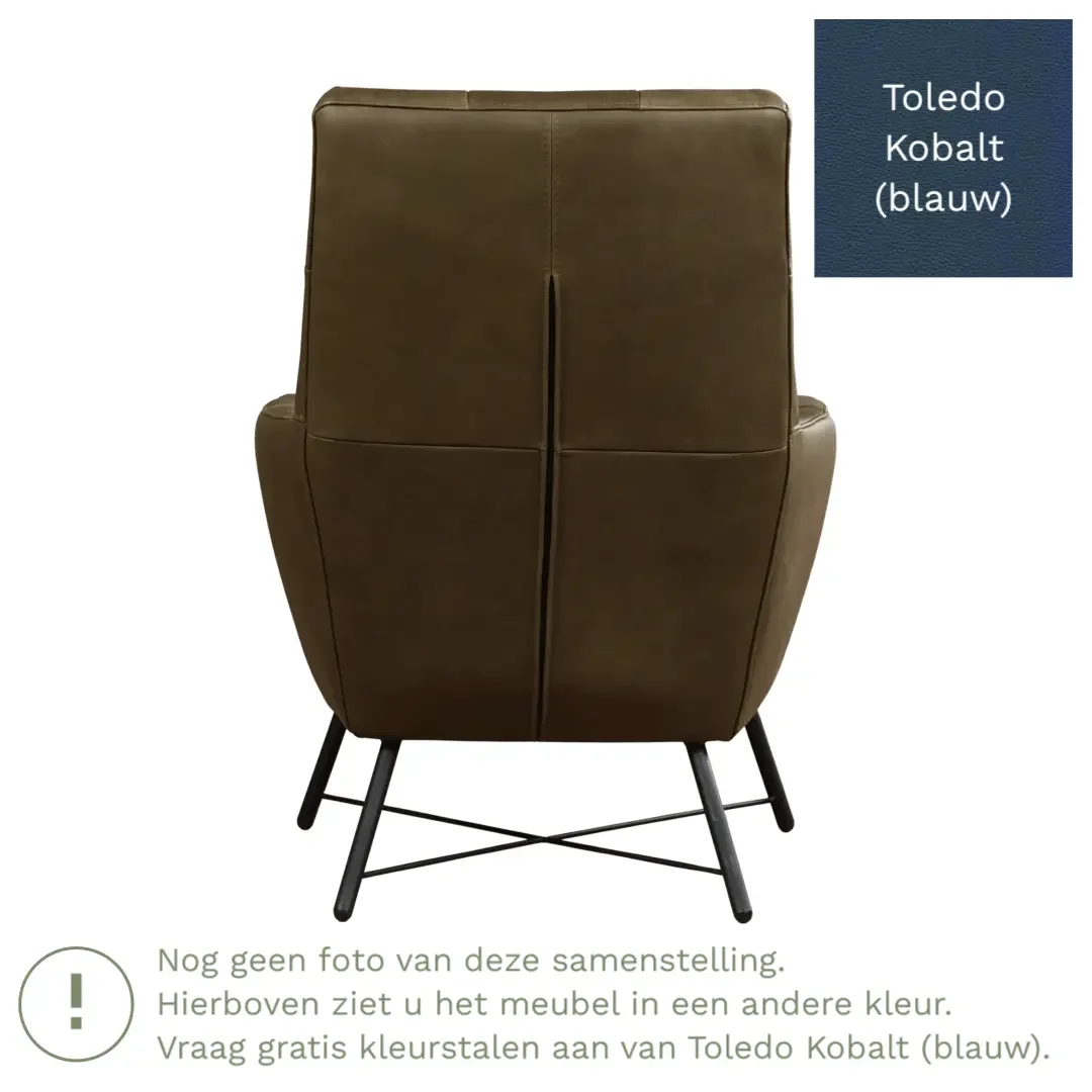 afbeelding van Leren fauteuil Proud - Toledo Kobalt (blauw)