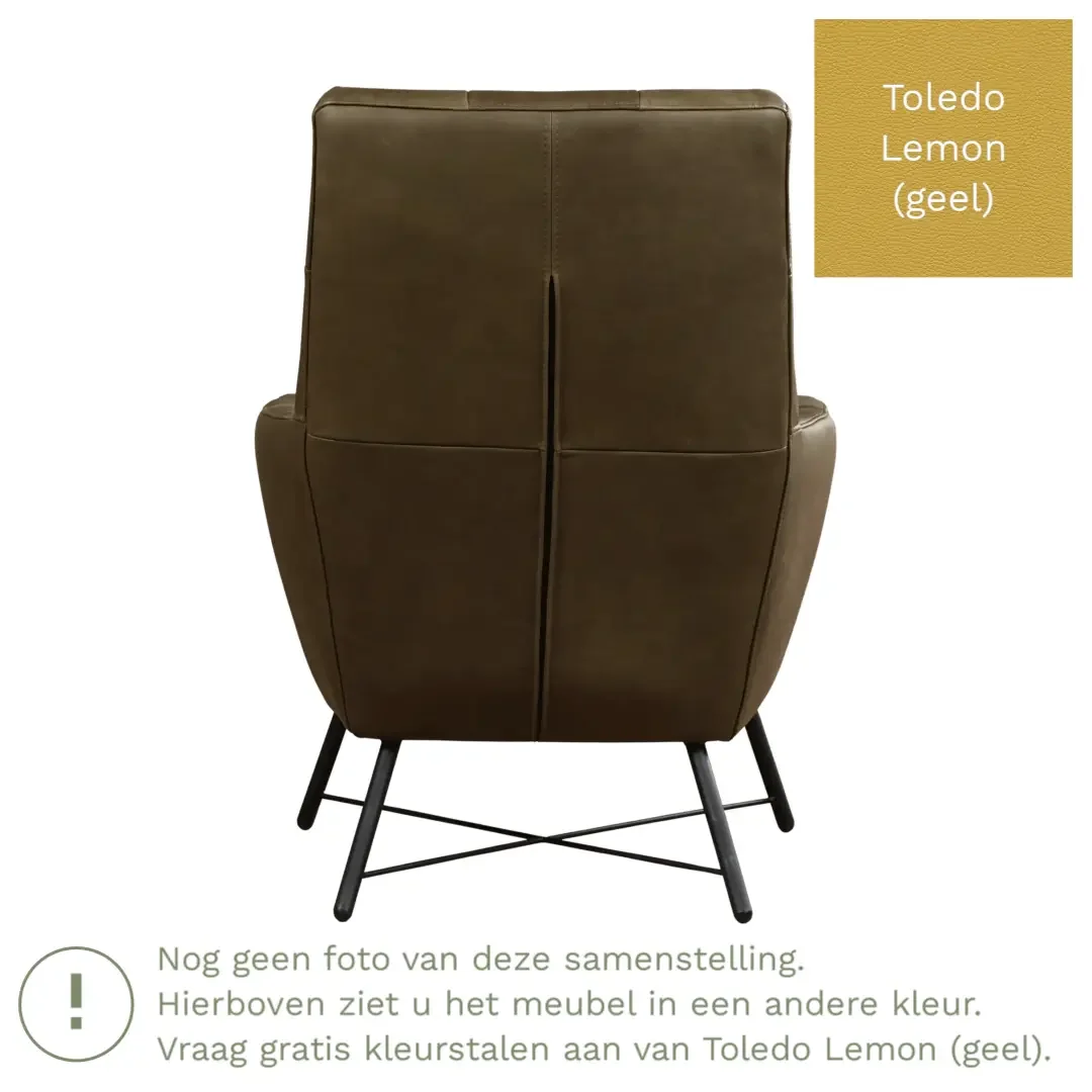 afbeelding van Leren fauteuil Proud - Toledo Lemon (geel)