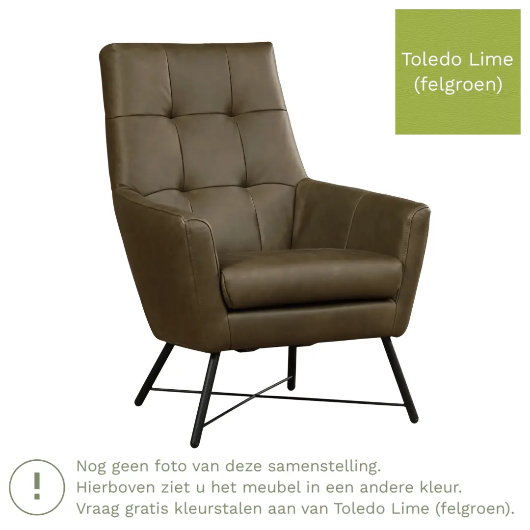 afbeelding van Leren fauteuil Proud - Toledo Lime (felgroen)