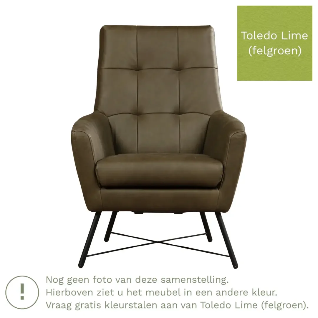 afbeelding van Leren fauteuil Proud - Toledo Lime (felgroen)