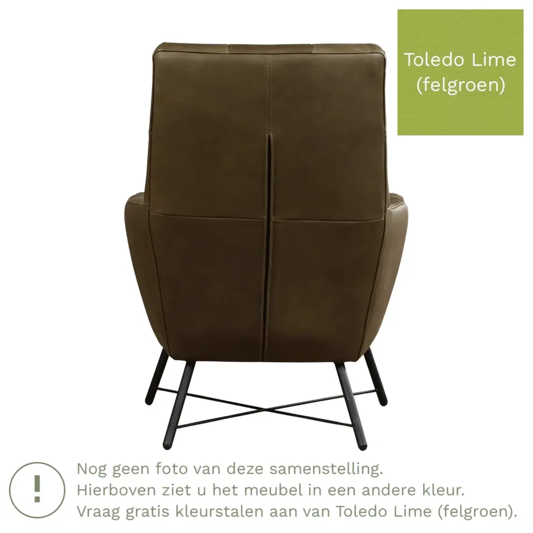 afbeelding van Leren fauteuil Proud - Toledo Lime (felgroen)
