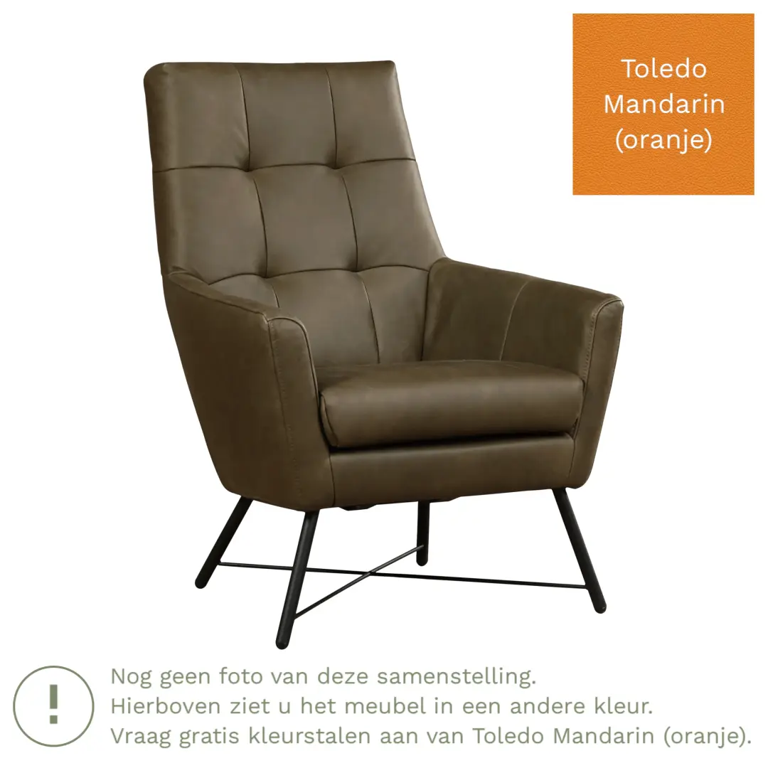 afbeelding van Leren fauteuil Proud - Toledo Mandarin (oranje)