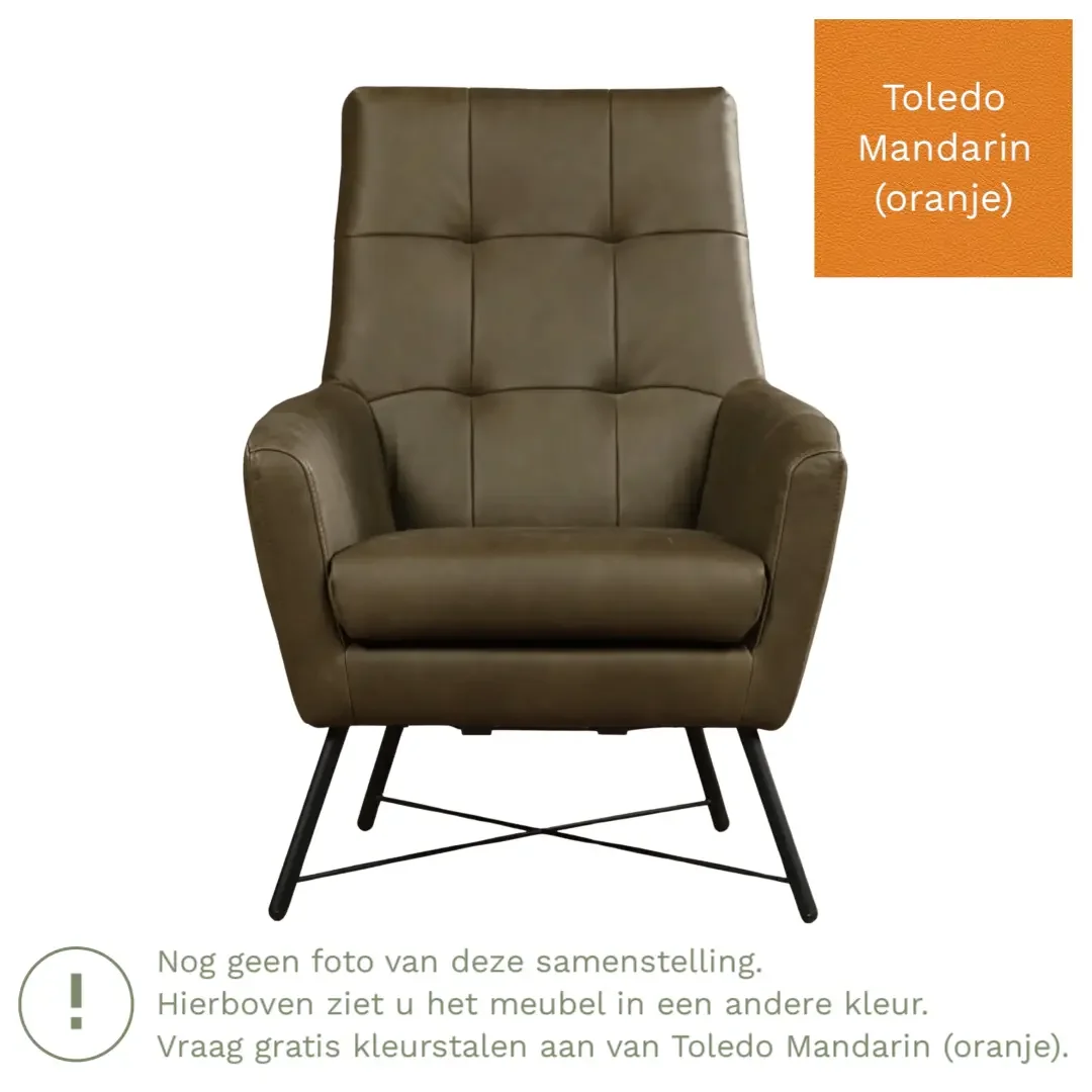 afbeelding van Leren fauteuil Proud - Toledo Mandarin (oranje)