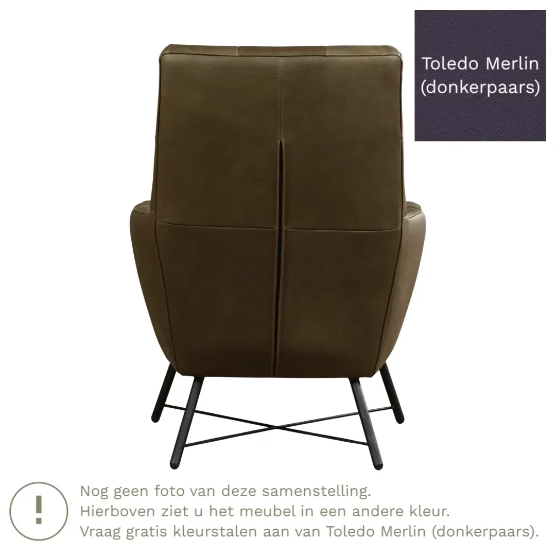 afbeelding van Leren fauteuil Proud - Toledo Merlin (donkerpaars)