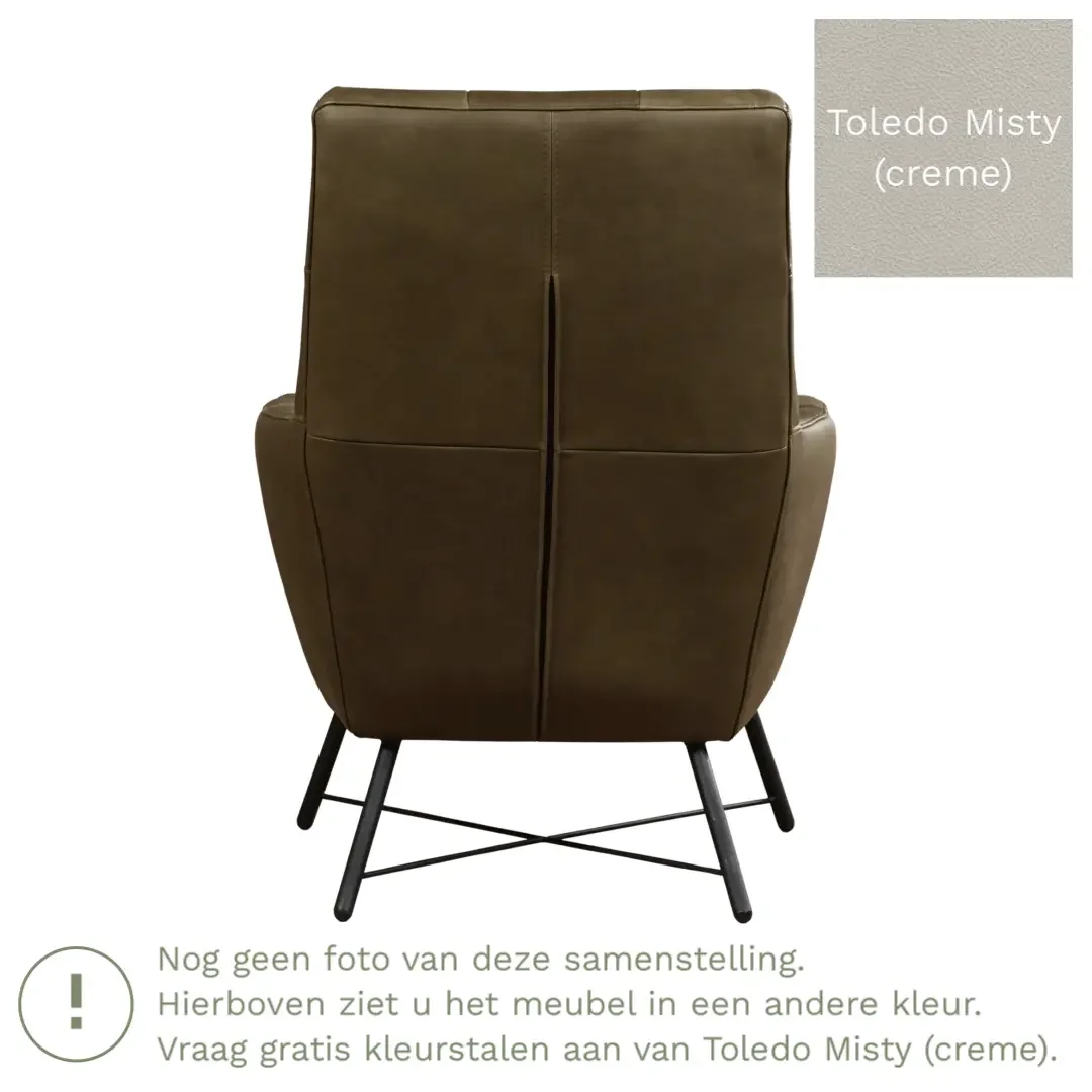 afbeelding van Leren fauteuil Proud - Toledo Misty (crème)