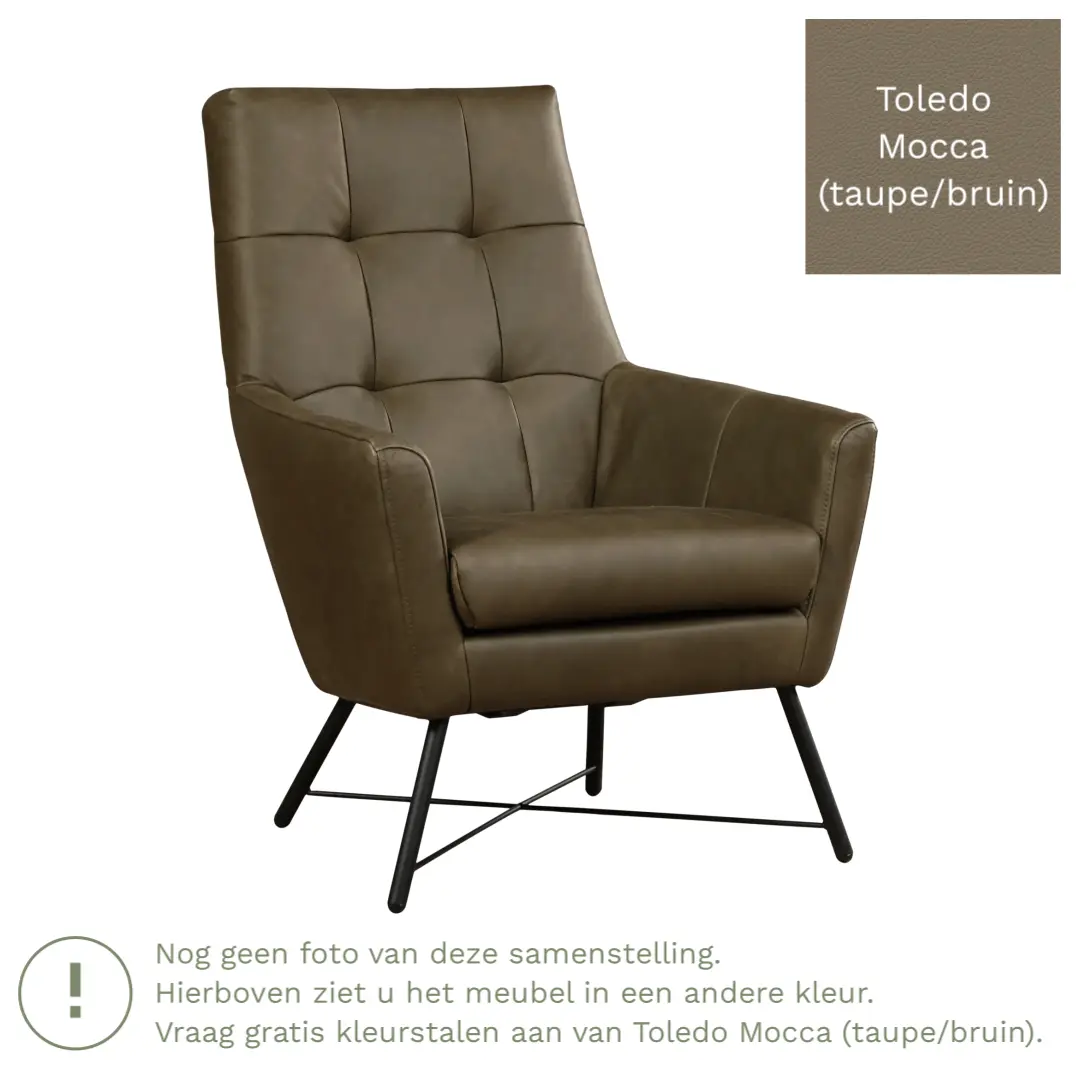 afbeelding van Leren fauteuil Proud - Toledo Mocca (taupe/bruin)