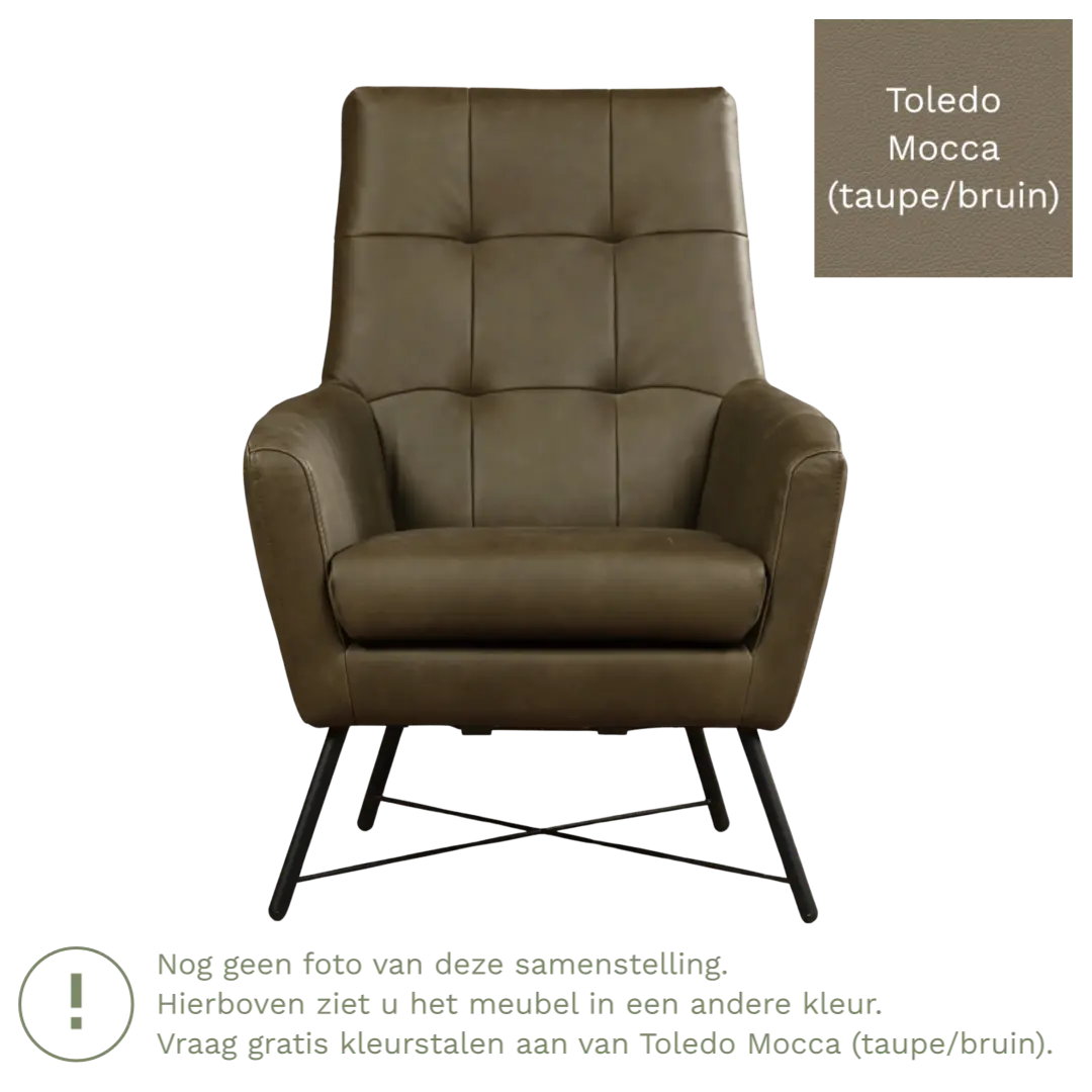 afbeelding van Leren fauteuil Proud - Toledo Mocca (taupe/bruin)
