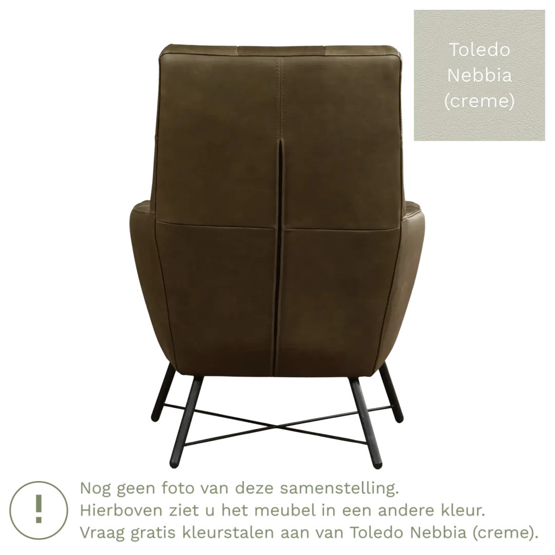 afbeelding van Leren fauteuil Proud - Toledo Nebbia (crème)