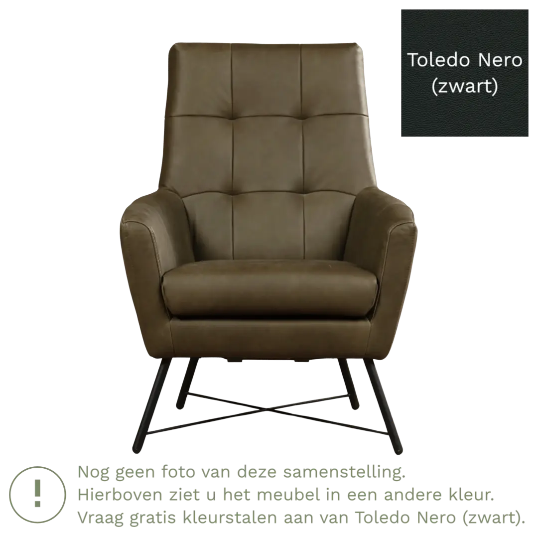 afbeelding van Leren fauteuil Proud - Toledo Nero (zwart)