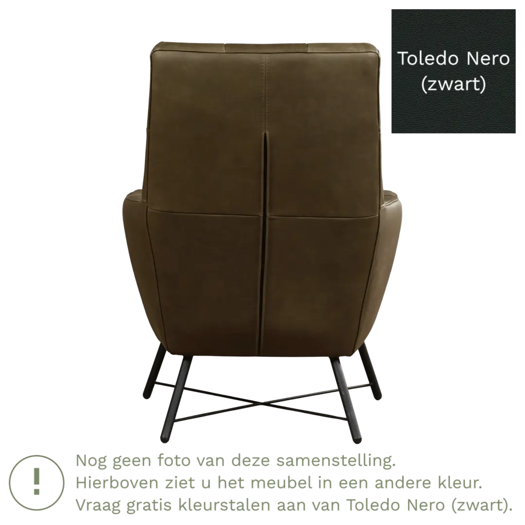 afbeelding van Leren fauteuil Proud - Toledo Nero (zwart)