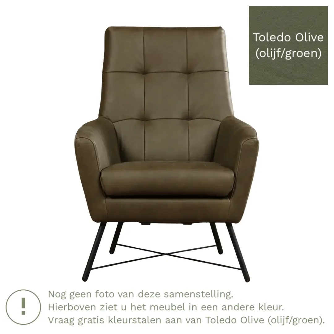 afbeelding van Leren fauteuil Proud - Toledo Olive (olijf/goen)
