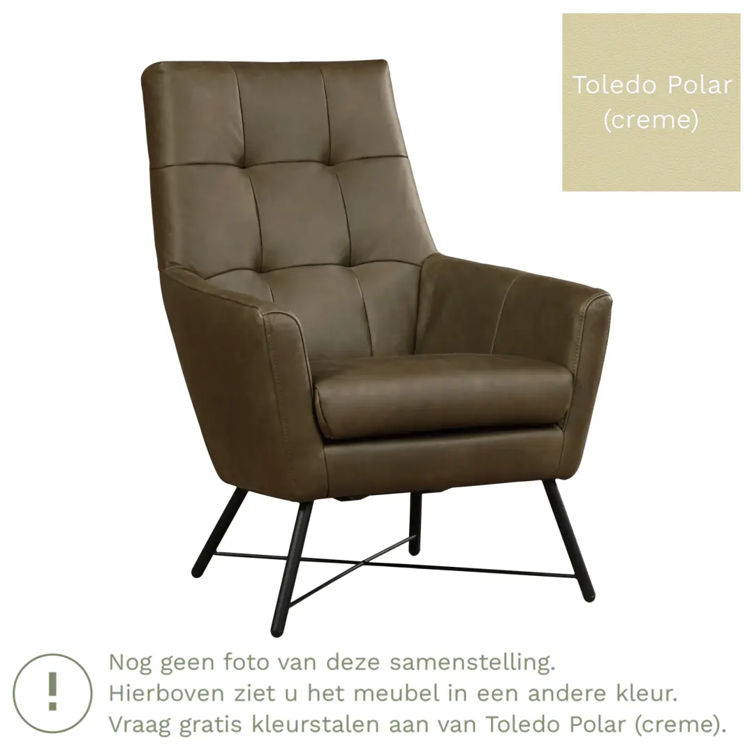 afbeelding van Leren fauteuil Proud - Toledo Polar (crème)