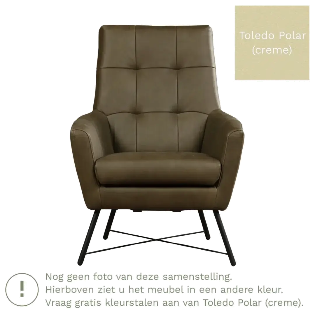 afbeelding van Leren fauteuil Proud - Toledo Polar (crème)