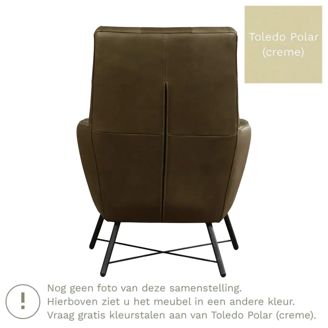 afbeelding van Leren fauteuil Proud - Toledo Polar (crème)