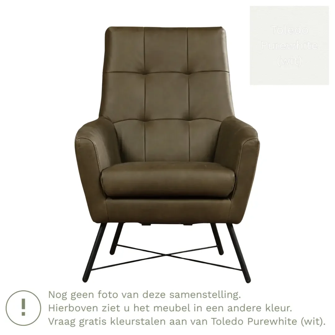 afbeelding van Leren fauteuil Proud - Toledo Purewhite (wit)
