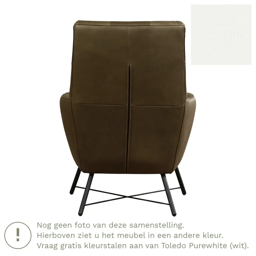 afbeelding van Leren fauteuil Proud - Toledo Purewhite (wit)