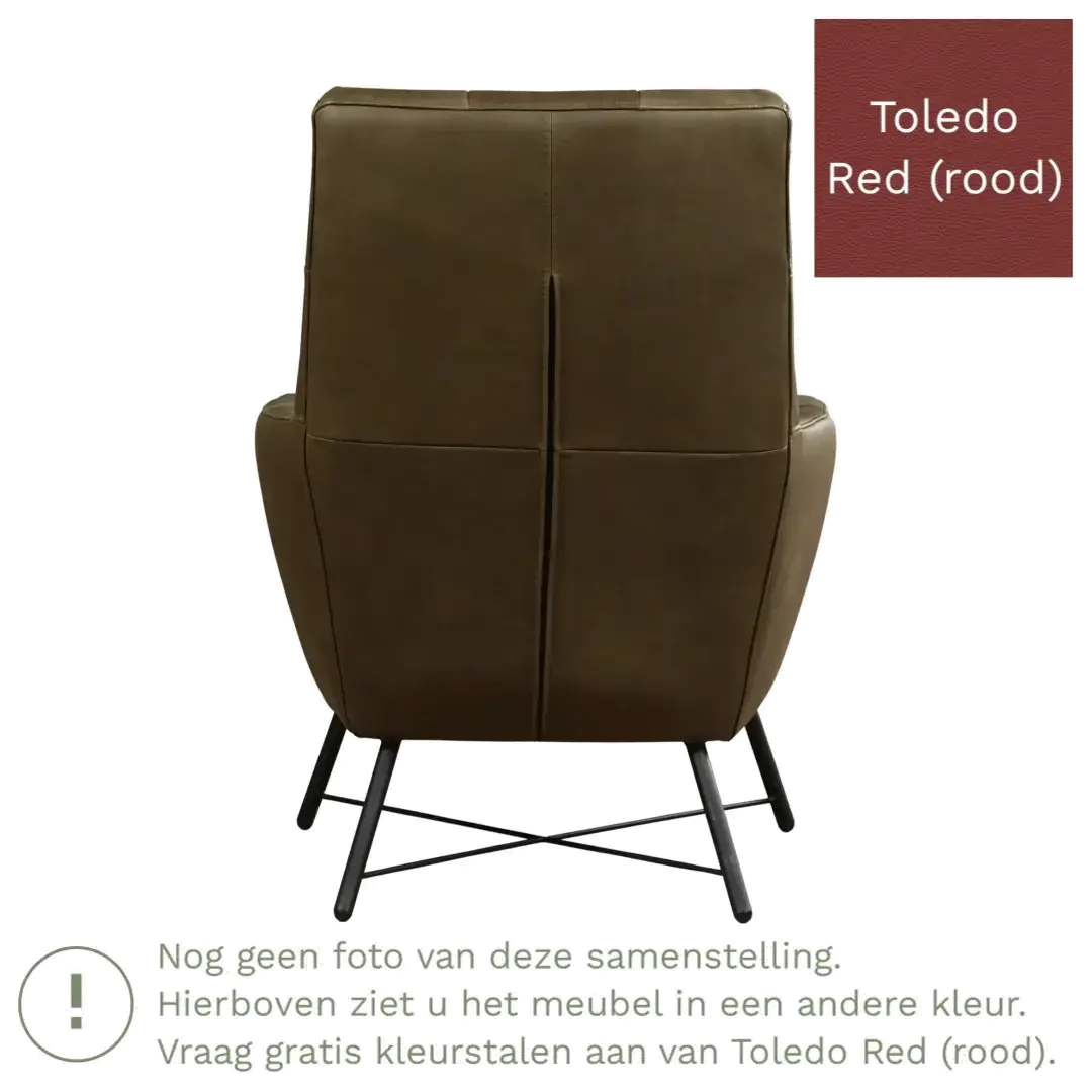 afbeelding van Leren fauteuil Proud - Toledo Red (rood)