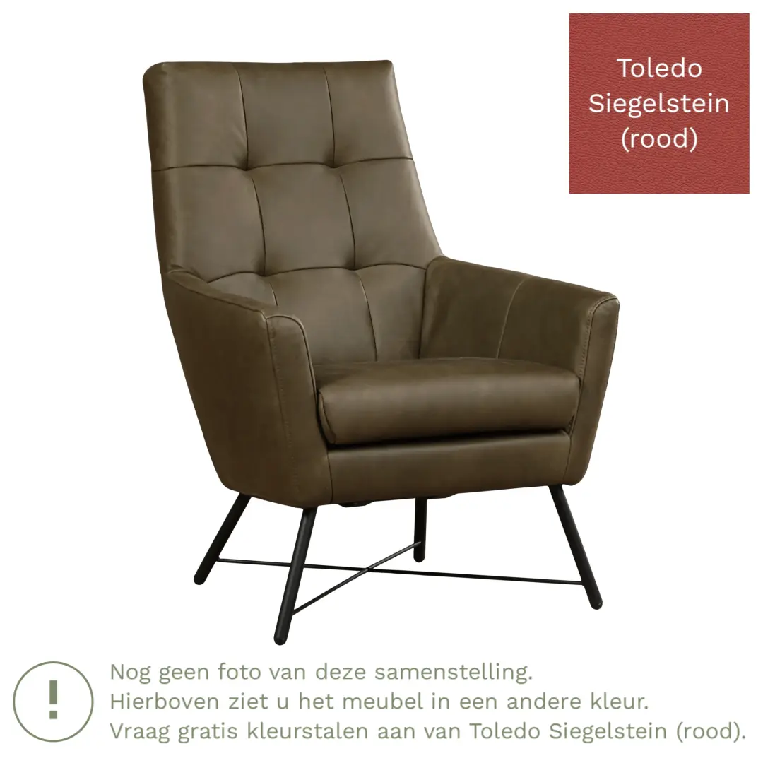 afbeelding van Leren fauteuil Proud - Toledo Siegelstein (rood)