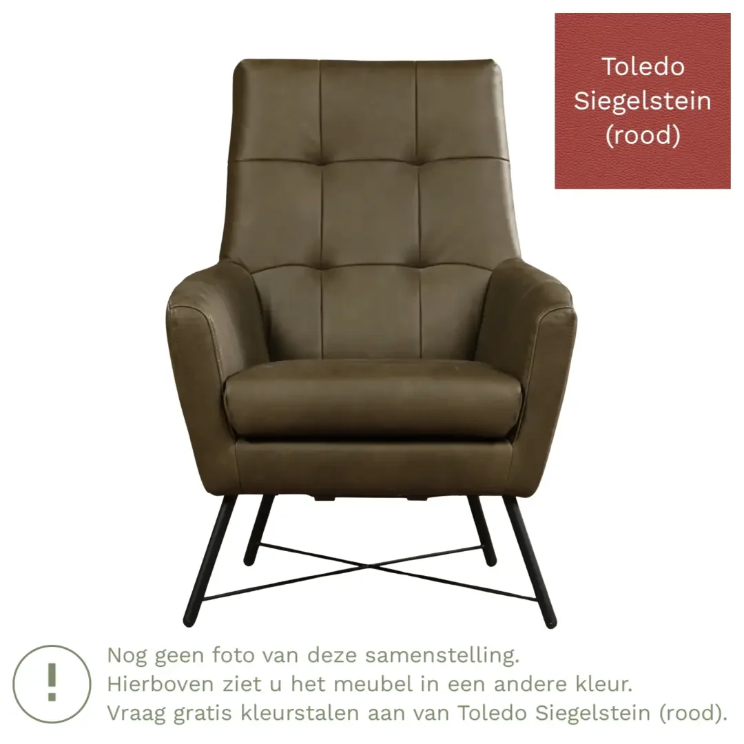 afbeelding van Leren fauteuil Proud - Toledo Siegelstein (rood)