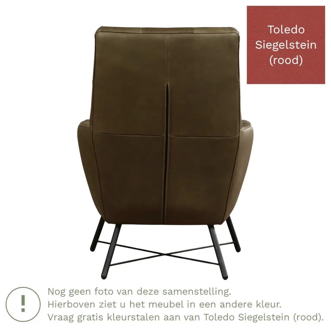afbeelding van Leren fauteuil Proud - Toledo Siegelstein (rood)