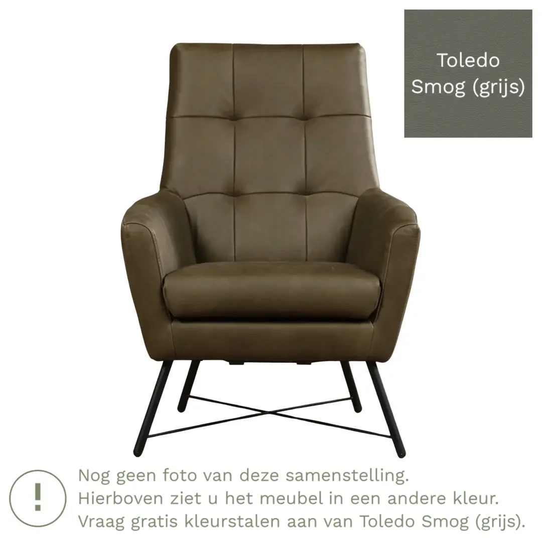 afbeelding van Leren fauteuil Proud - Toledo Smog (grijs)