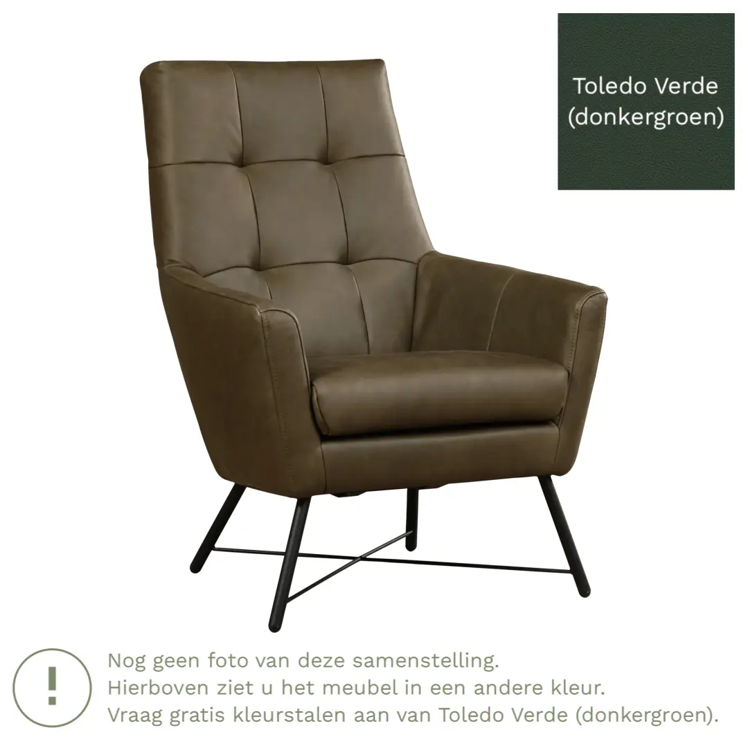 afbeelding van Leren fauteuil Proud - Toledo Verde (donkergroen)