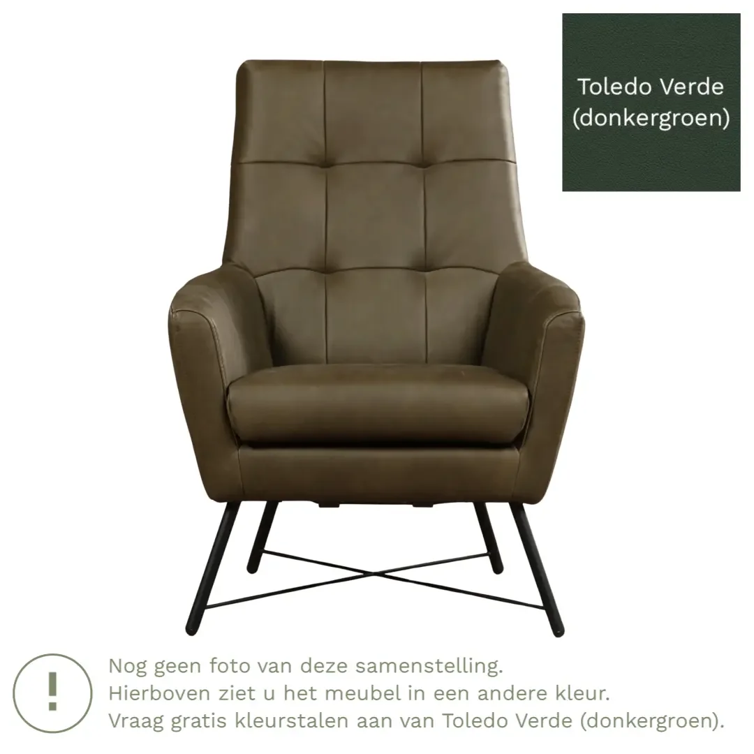 afbeelding van Leren fauteuil Proud - Toledo Verde (donkergroen)